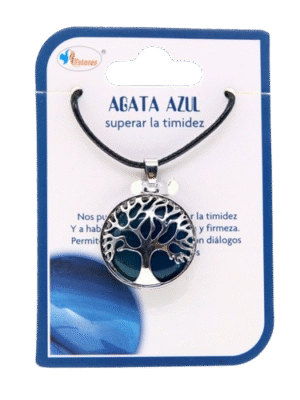 Colgante Arbol de la Vida Agata Azul