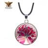 Colgante Árbol de la Vida Ágata Fucsia