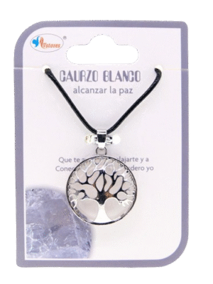 Colgante Arbol de la Vida Cuarzo Blanco