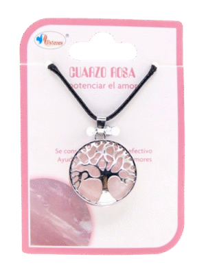 Colgante Arbol de la Vida Cuarzo Rosa