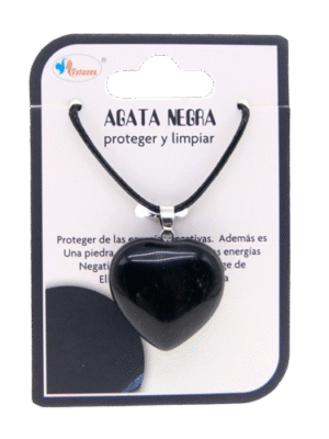 Colgante Corazón Agata Negra