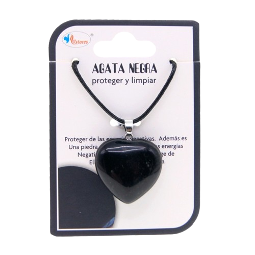 Colgante Corazón Agata Negra
