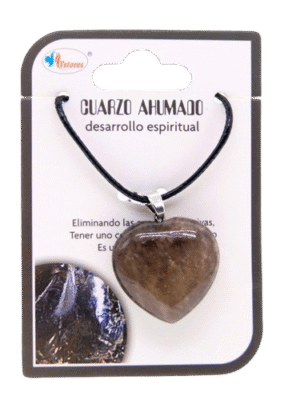 Colgante Corazón Cuarzo Ahumado