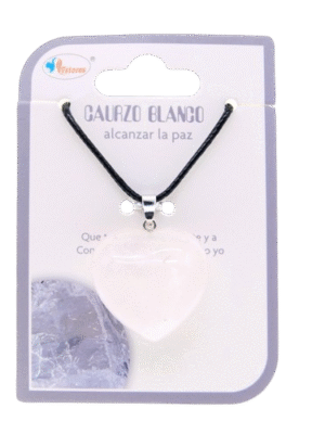 Colgante Corazón Cuarzo Blanco