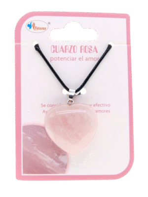 Colgante Corazón Cuarzo Rosa