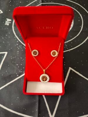 Conjunto de Collar + Pendientes Arbol de la Vida en Dorado