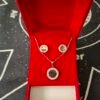 Conjunto de Collar + Pendientes Trebol de 4 Hojas