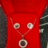Conjunto de Collar + Pendientes Trebol de 4 Hojas