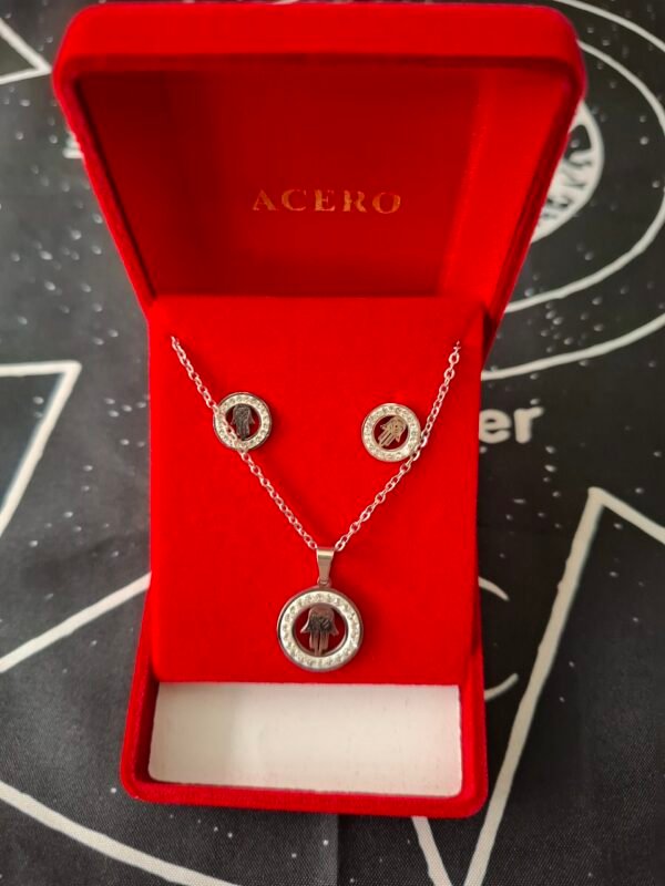Conjunto de Collar + Pendientes Mano de Fatima