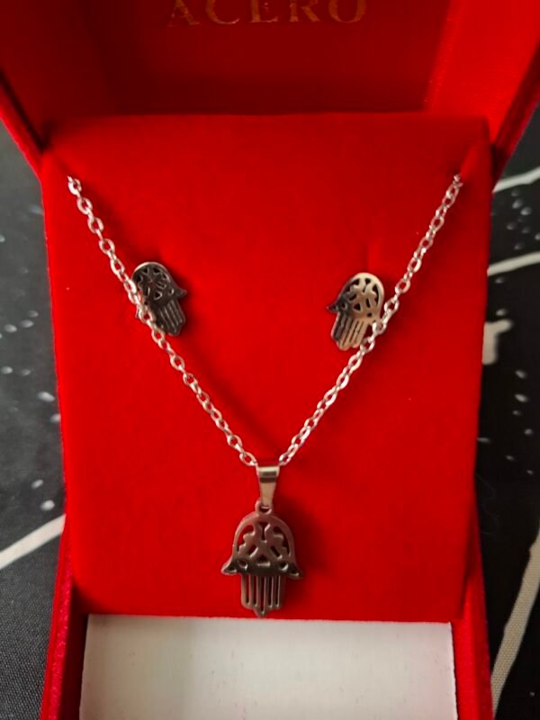 Conjunto de Collar + Pendientes Mano de Fatima