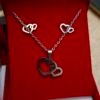 Conjunto de Collar + Pendientes Corazones Unidos
