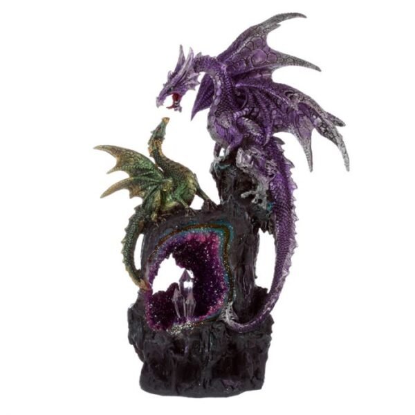 Figura Dragón Leyenda Oscura Dragón Poder del Cristal Amatista