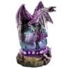Figura de Dragón con Luz LED Leyenda Oscura Dragón sobre Huevo Geoda