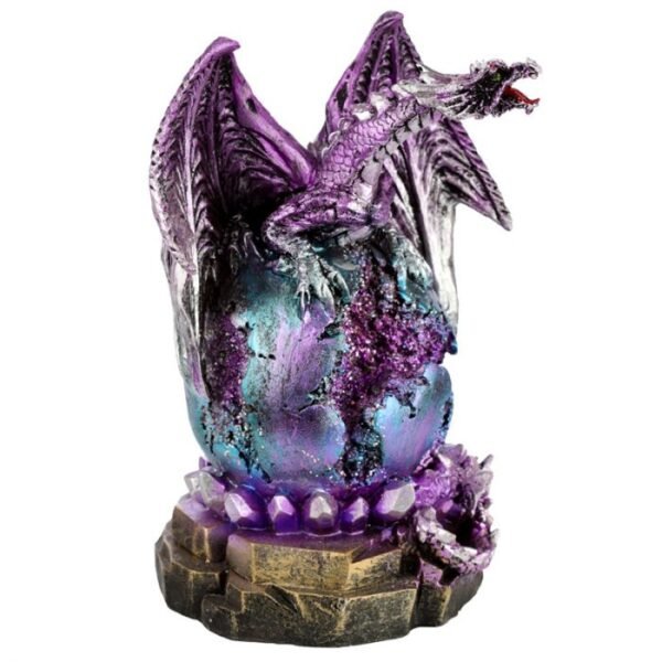 Figura de Dragón con Luz LED Leyenda Oscura Dragón sobre Huevo Geoda
