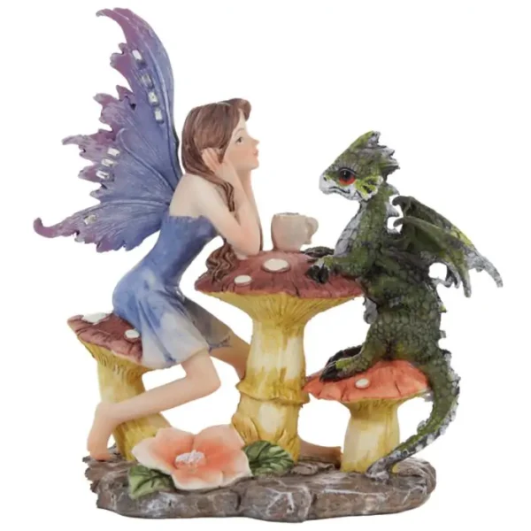 Figura de Hada Espíritu del Bosque Hada Fiesta del Té de Dragón