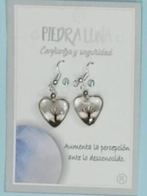 Pendiente Coarzón Arbol de la Vida Piedra Luna