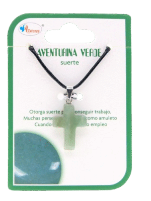 Colgante Cruz Aventurina Verde