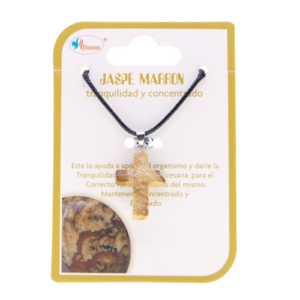 Colgante Cruz Jaspe Marron