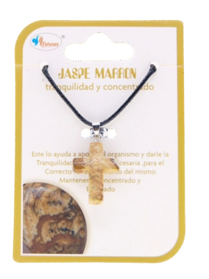 Colgante Cruz Jaspe Marron