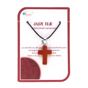 Colgante Cruz Jaspe Rojo
