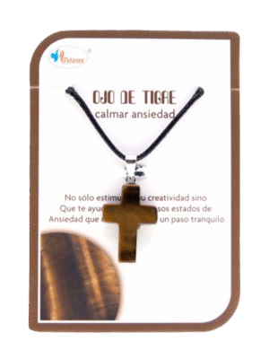 Colgante Cruz Ojo de Tigre