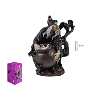 Figura de Bruja con Cuervo 11cm.