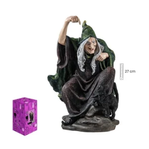Figura de Bruja con Gato 26cm.