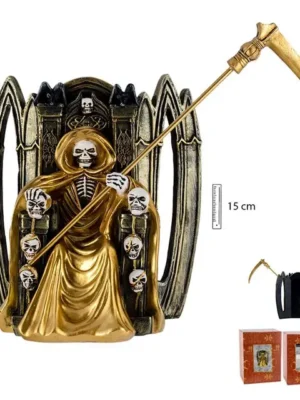 Figura Santa Muerte Sentada Protección 15cm.