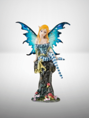 Figura de Hada Sentada en Tronco 16cm.