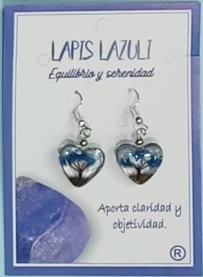 Pendiente Corazón Arbol de la Vida LapisLazuli