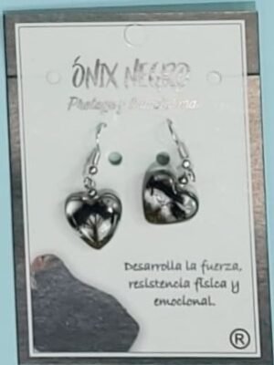 Pendiente Corazón Arbol de la Vida Onix Negro