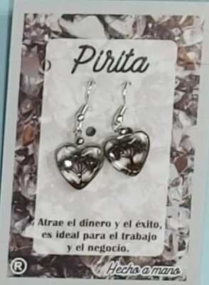 Pendiente Corazón Arbol de la Vida Pirita