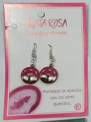 Pendiente Arbol de la Vida Agata Rosa