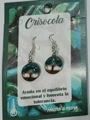 Pendiente Arbol de la Vida Crisocola