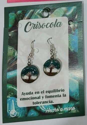 Pendiente Arbol de la Vida Crisocola