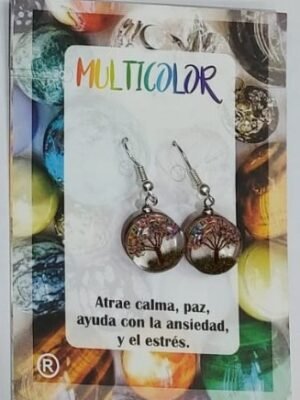 Pendiente Arbol de la Vida Multicolor