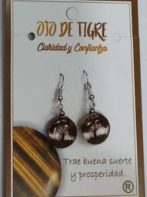 Pendiente Arbol de la Vida Ojo de Tigre