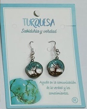 Pendiente Arbol de la Vida Turquesa