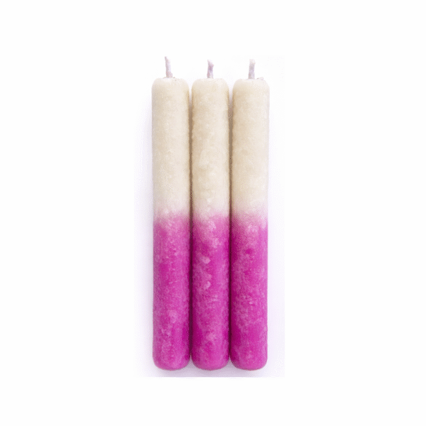Vela de Sal Blanca-Morada 2x20cm
