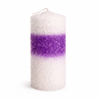 Vela sal blanco-morado-blanco Velón Ritualizado de Petición – Limpieza, Protección y Transmutación