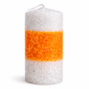 Vela sal blanco-naranja-blanco Velón Ritualizado de Petición – Energía, Éxito y Apertura de Caminos