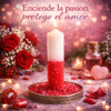 Vela sal pequeña Blanco-Rojo 1 Vela Ritualizada Sal – Amor, Energía y Protección
