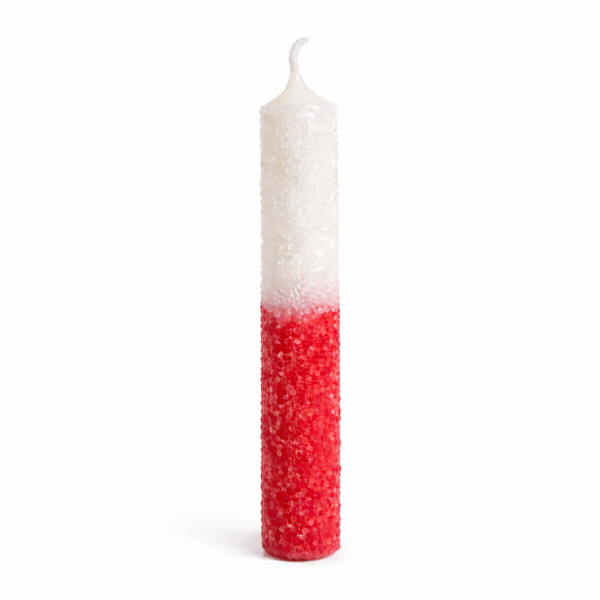 Vela sal pequeña Blanco-Rojo Vela Ritualizada Sal – Amor, Energía y Protección