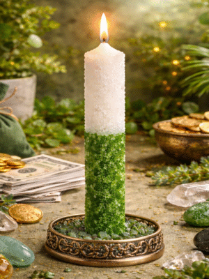 Vela Ritualizada Sal – Limpieza, Protección y Equilibrio