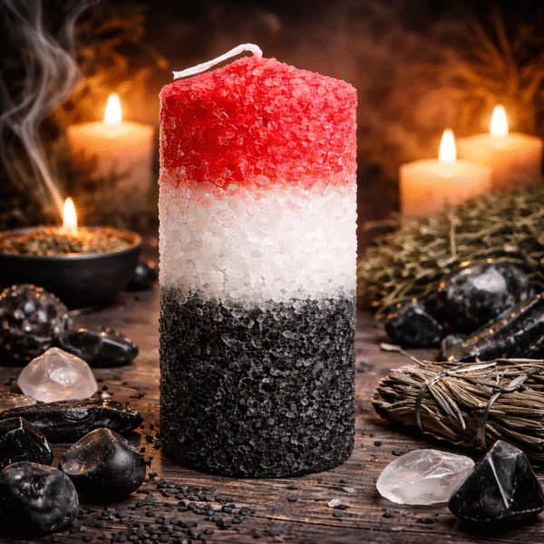Velón Ritualizado de Petición – Protección, Corte y Fuerza