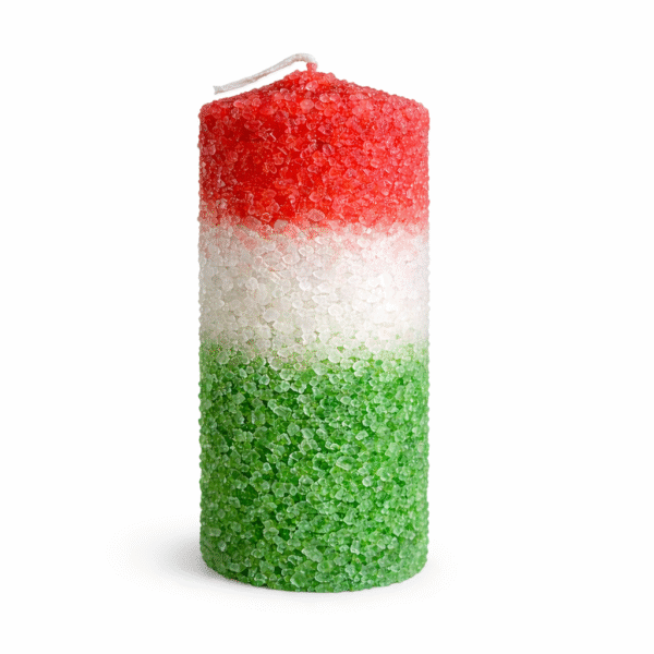Velon sal rojo-blanco-verde Velón Ritualizado de Petición -- Amor, Protección y Estabilidad