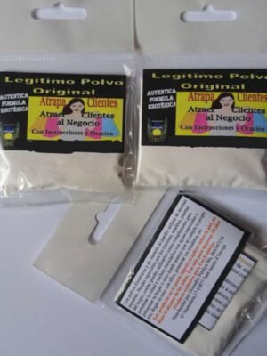 Polvo Atrapa Clientes con Instrucciones y Oración