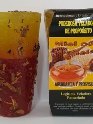 Veladora Especial de Petición Miel con Canela, Abundancia y Prosperidad