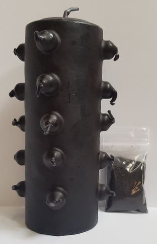 Velón 21 Mechas Tumba Trabajos Negro