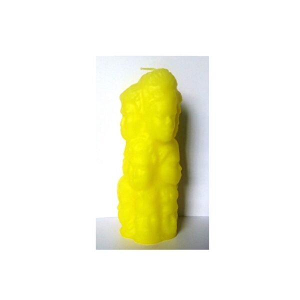 Velón Mil Caras Amarillo, 14x5cm